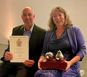 Carmella Meyer and Chris Moore from Boxford (Suffolk) Farms with their Fruit Industry awards